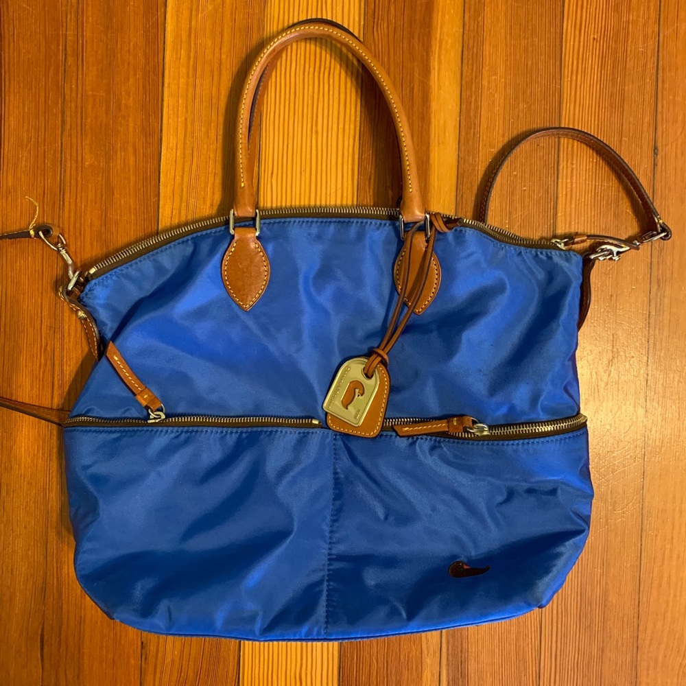 French Blue Dooney & Burke Nylon Satchel